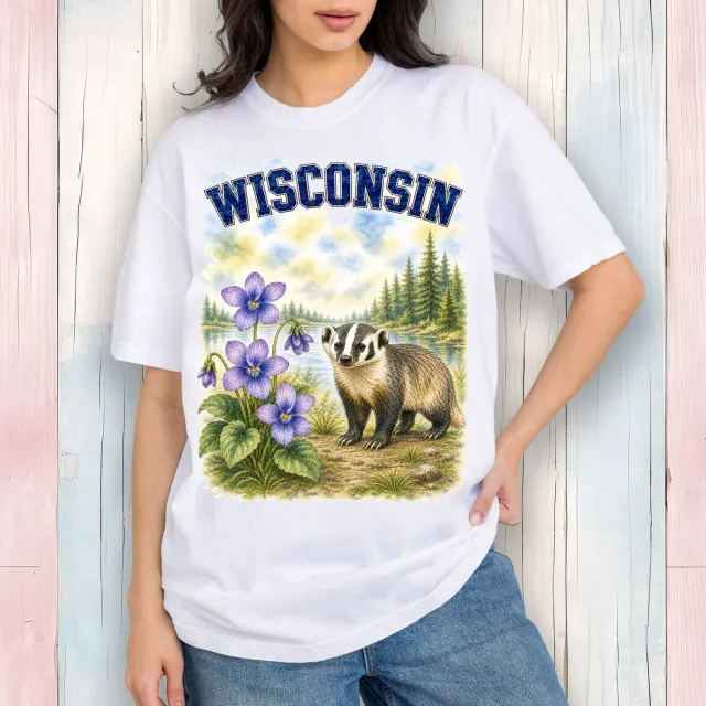 Avery Lane Gifts Wisconsin T-shirt hvid bomuld