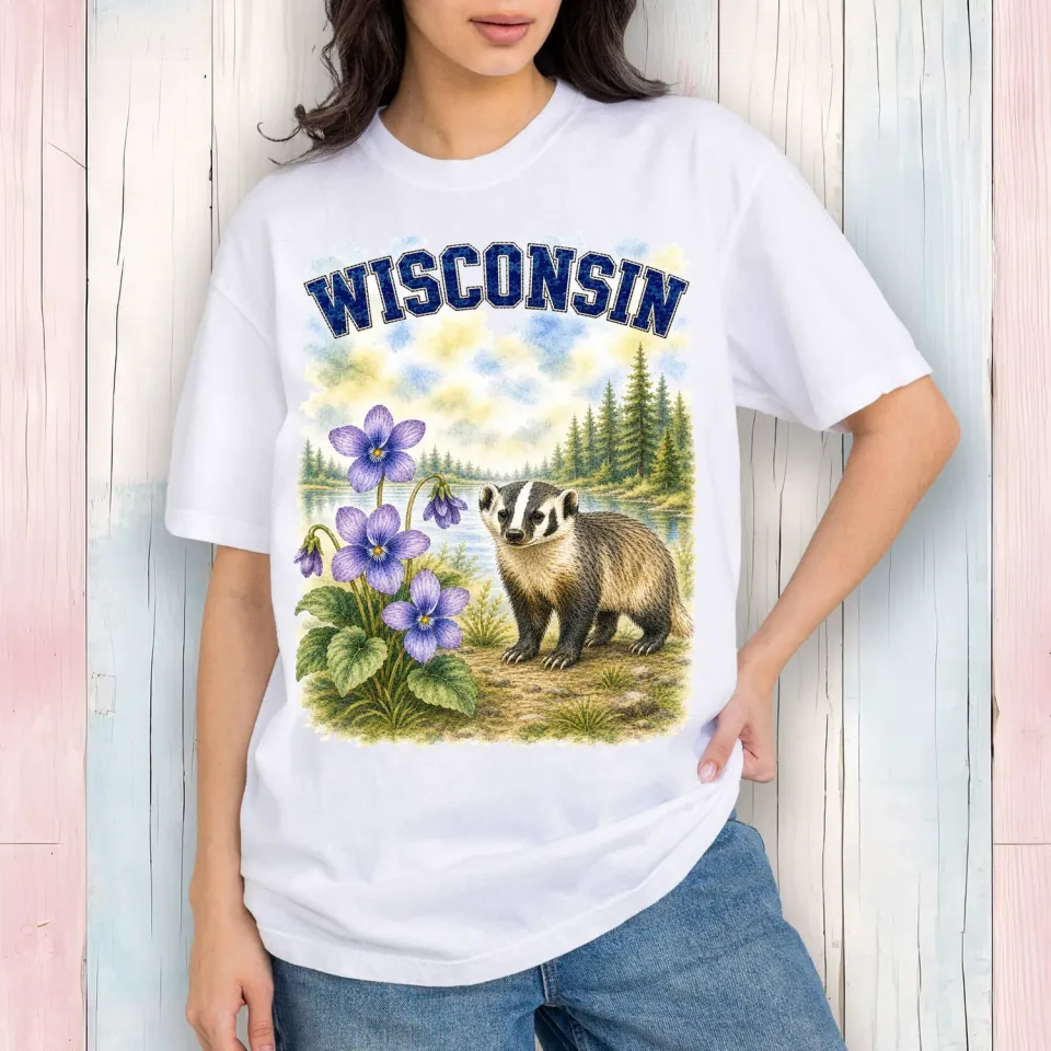 Avery Lane Gifts Wisconsin T-shirt hvid bomuld