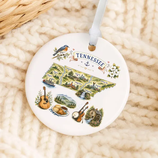 Avery Lane Gifts Tennessee julepynt porcelæn 7,6 cm