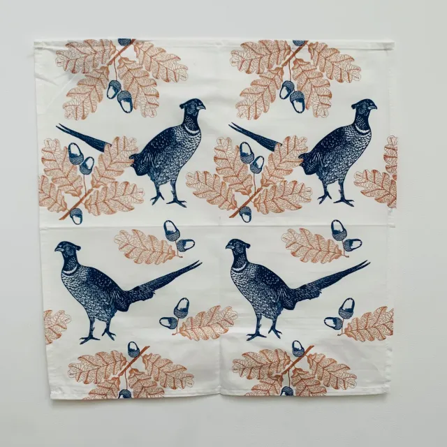Thornback & Peel Pheasant & Oak stofserviet blå brun bomuld