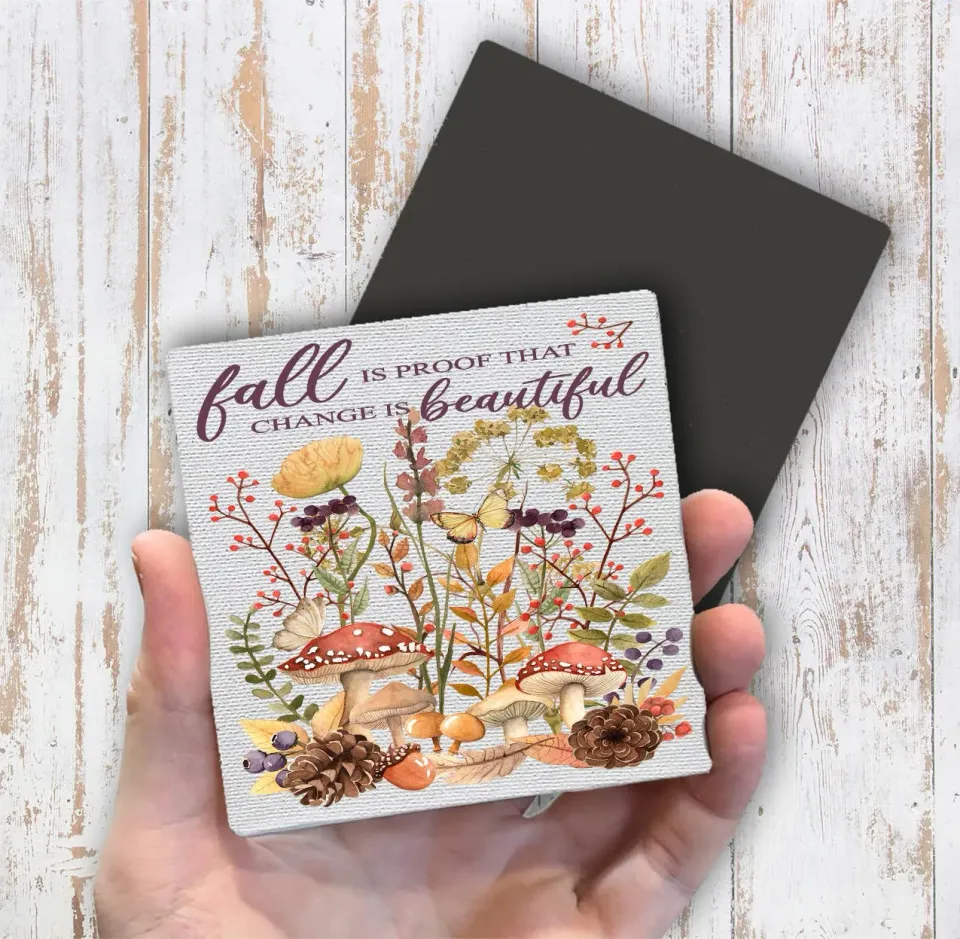 Avery Lane Gifts Fall Wildflower Mushroom magnet 10x10 cm lærred