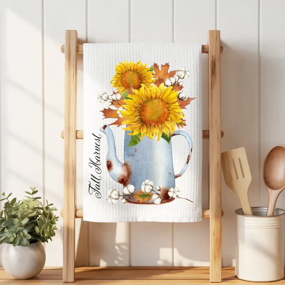 Avery Lane Gifts Fall Harvest viskestykke solsikke microfiber 41x36 cm