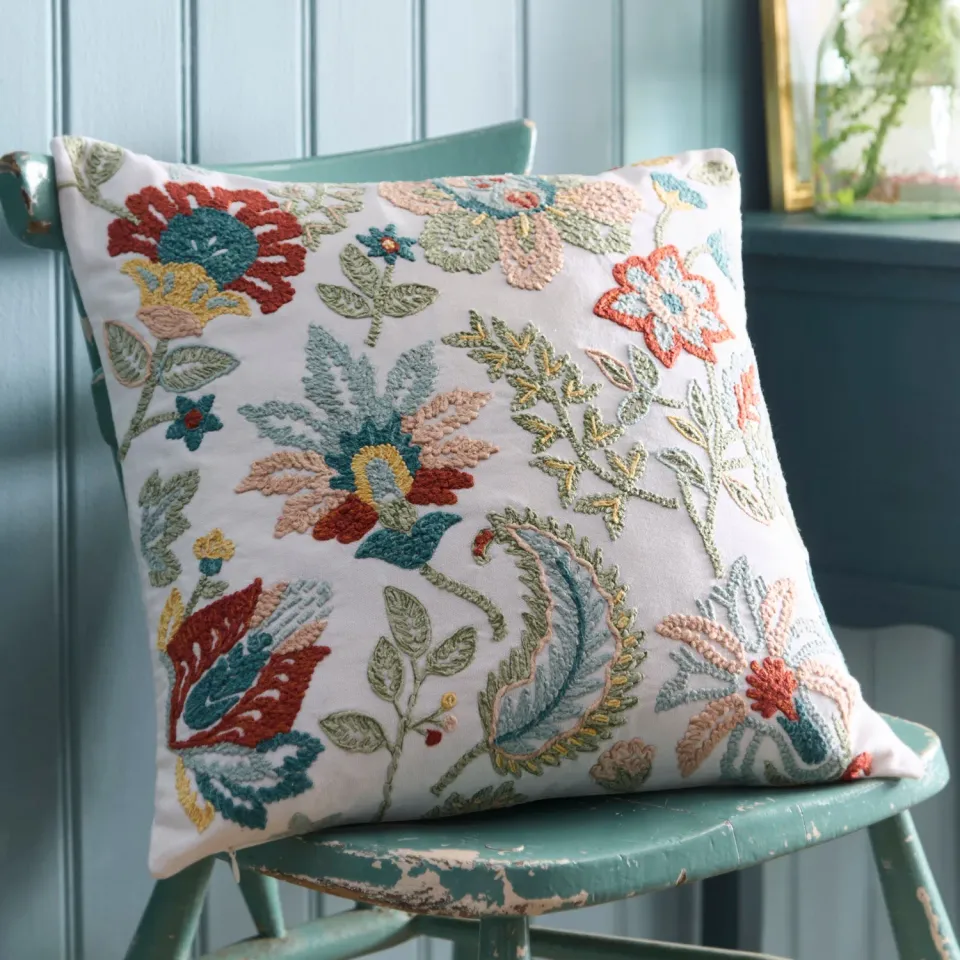 Ulster Weavers Amara pude 43x43cm flerfarvet broderi
