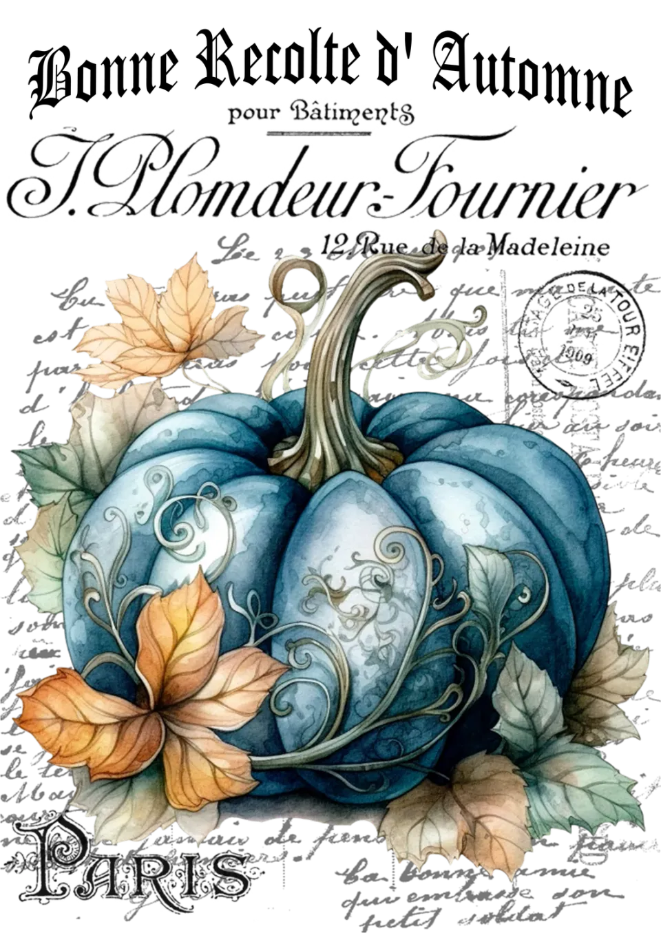 Avery Lane Gifts French Blue Pumpkin efterårsbillede