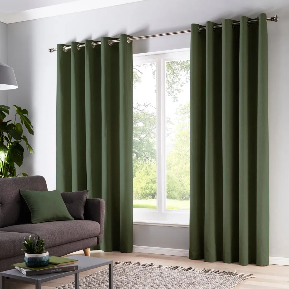 Ulster Weavers Cannes gardin flaskegrøn 117x137 2-pak