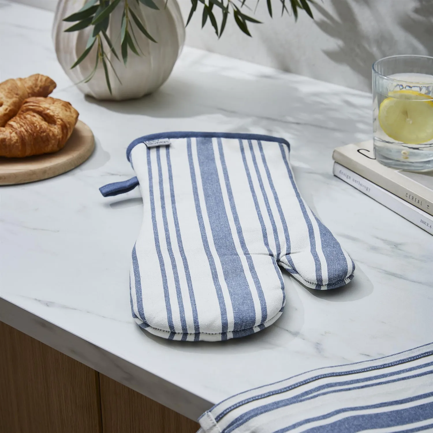 Ulster Weavers Denim Stripe ovnhandske blå bomuld
