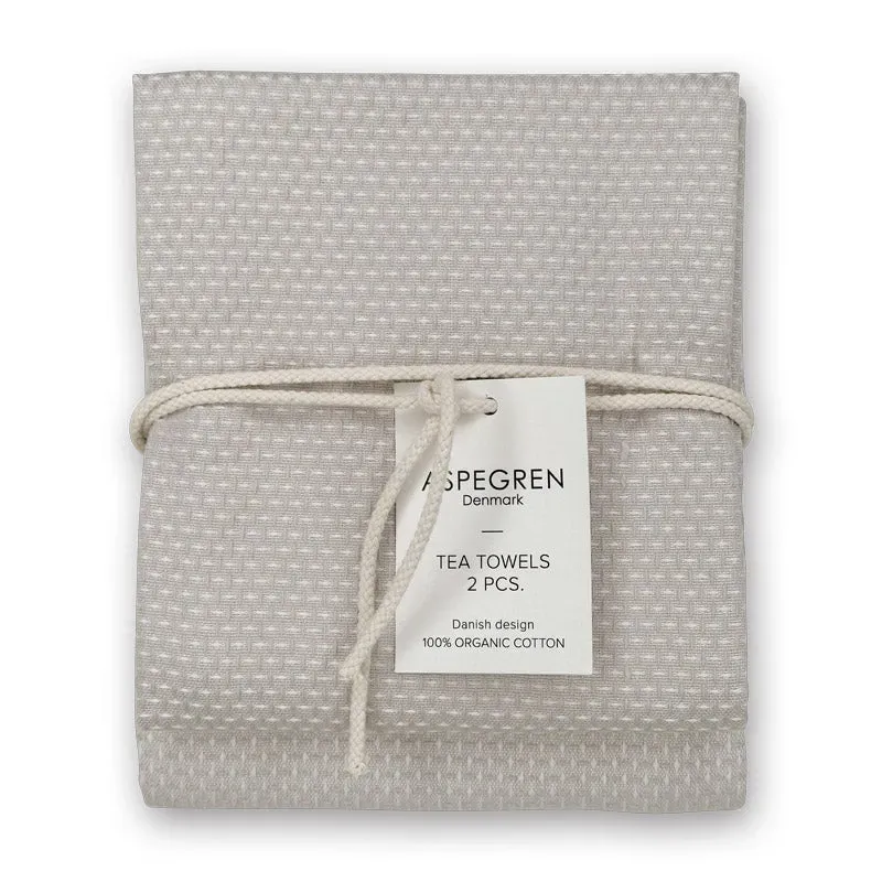 AspEgren Gastro viskestykker Light Gray 50x70 cm 2 stk økologisk