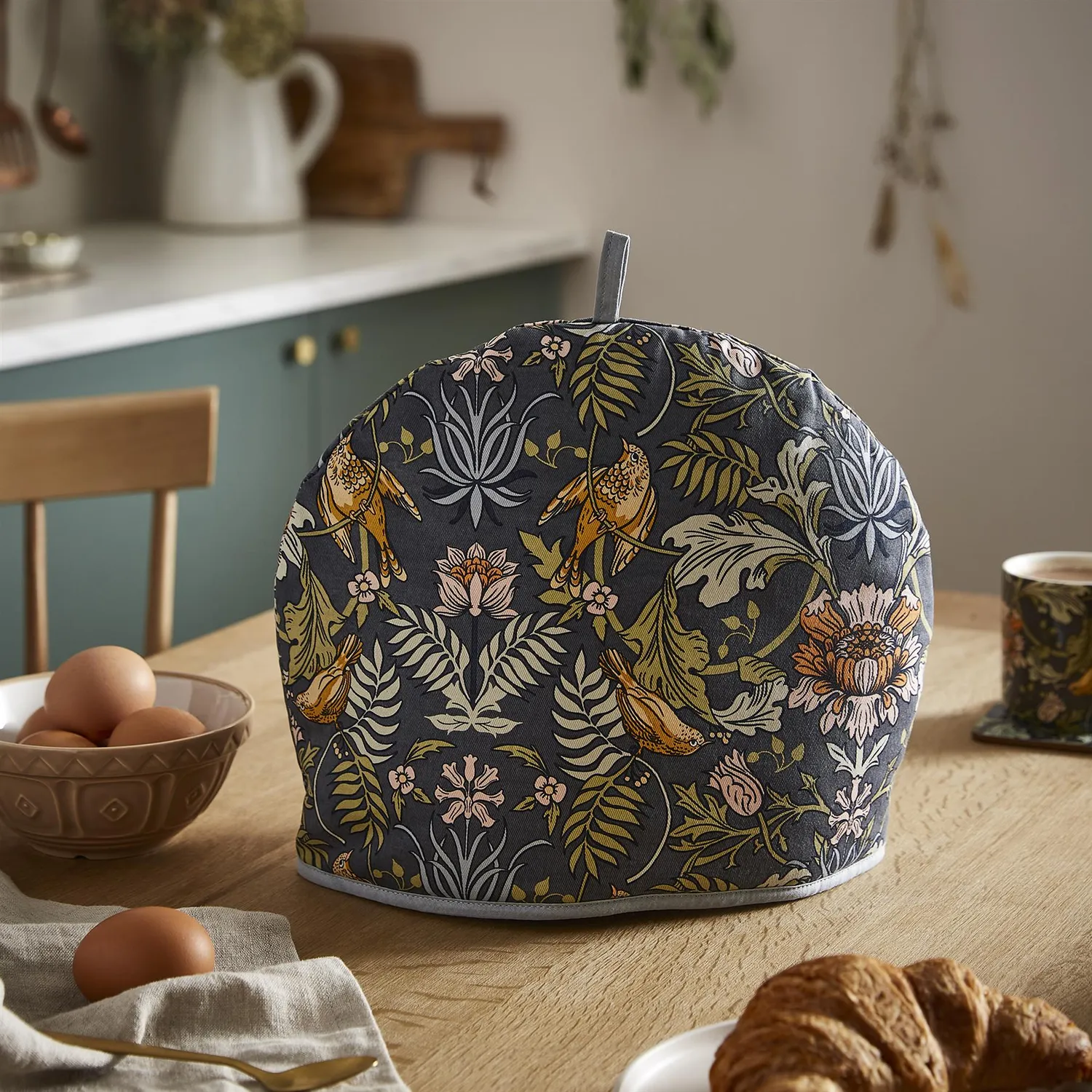 Ulster Weavers Finch & Flower tehætte navy bomuld 6 kopper