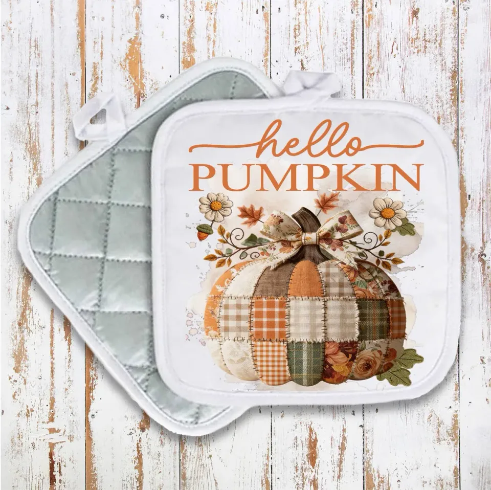 Avery Lane Gifts Fall Hello Pumpkin grydelap 20x20 cm quiltet