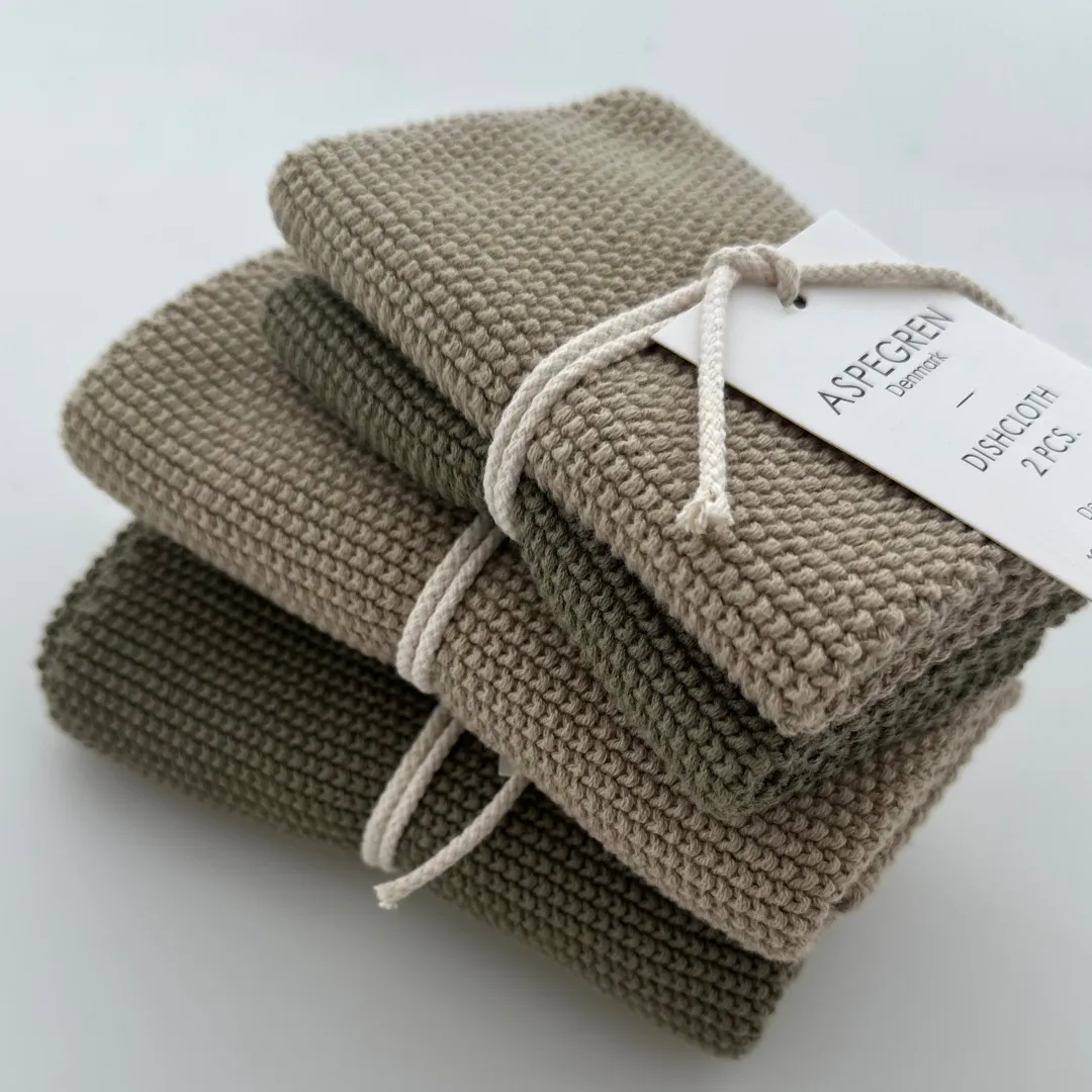 AspEgren Solid karklude oliven 25 x 25 cm 2 stk bomuld