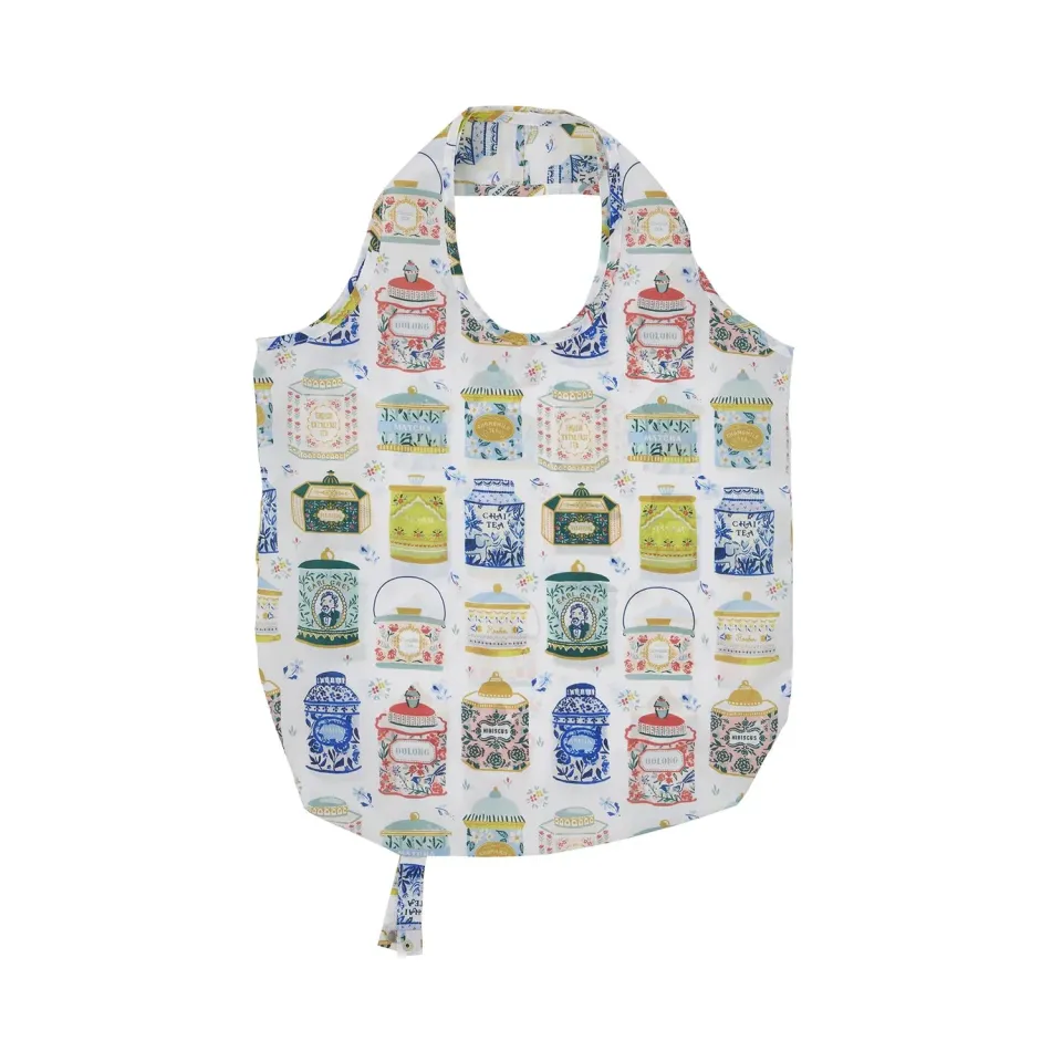 Ulster Weavers Tea Tins Foldable Tote Bag Medium mulepose multicolour