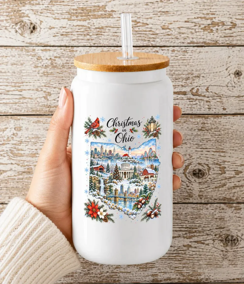 Avery Lane Gifts Christmas Ohio drikkeglas 473 ml med låg