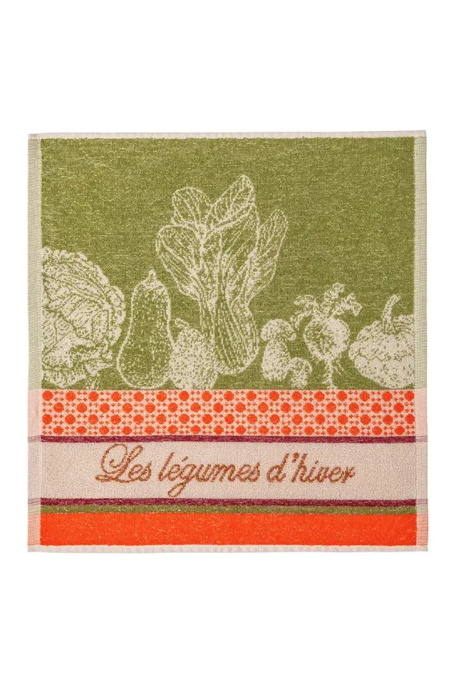 Coucke Winter Vegetable håndklæde 50x50 cm grøn bomuld