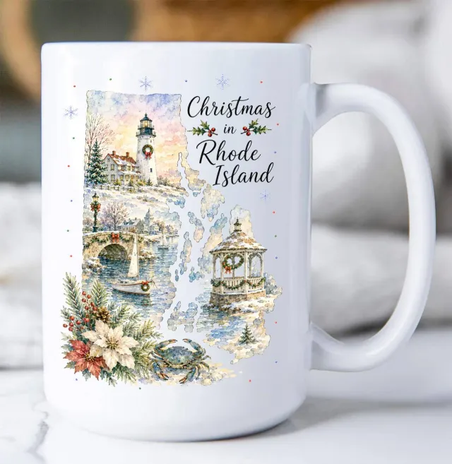 Avery Lane Gifts Christmas Rhode Island krus 15 oz keramik