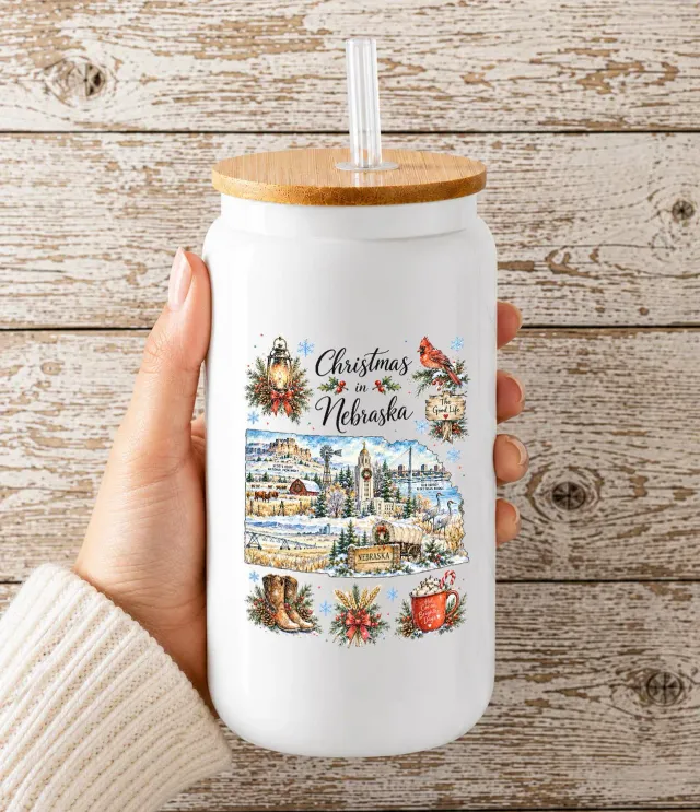 Avery Lane Gifts Christmas Nebraska drikkeglas med låg 473ml