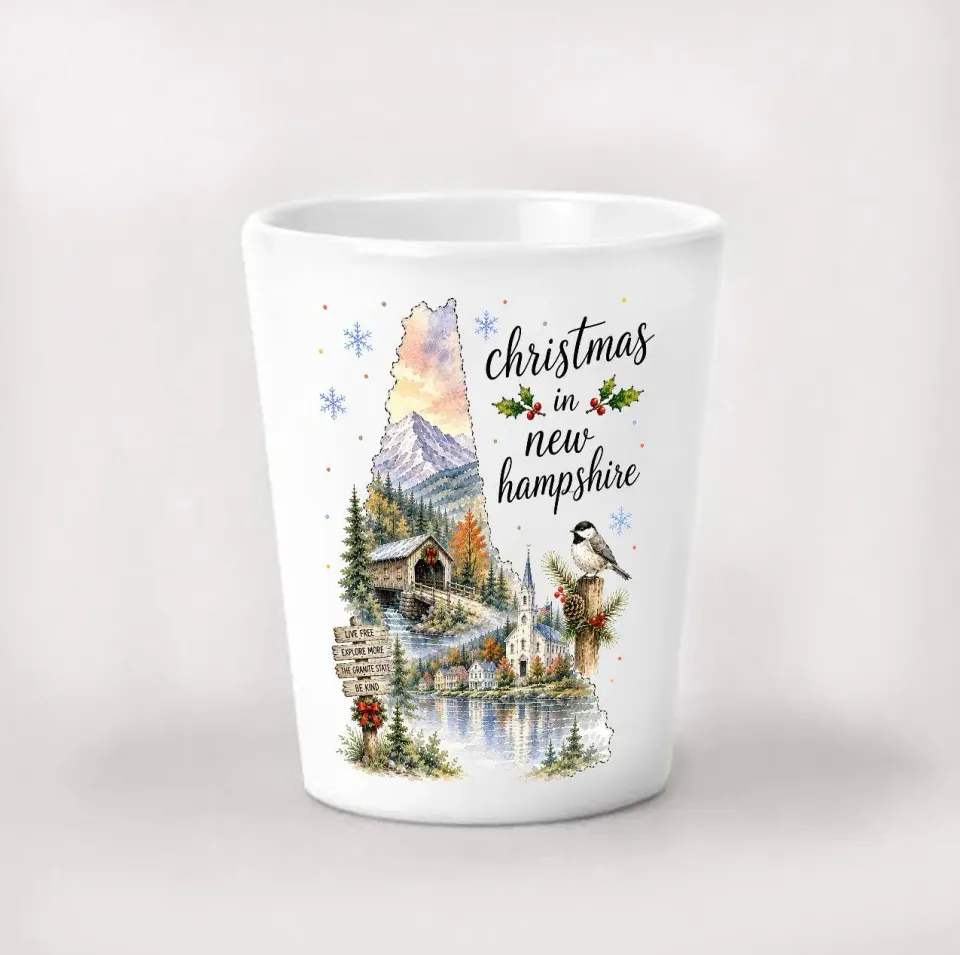 Avery Lane Gifts Christmas in New Hampshire shotglas 4 cl