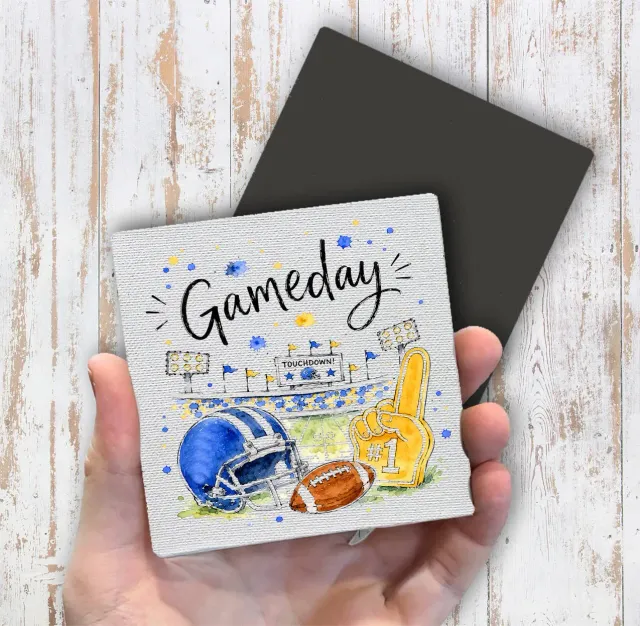 Avery Lane Gifts Gameday Football Royal Blue Gold magnet