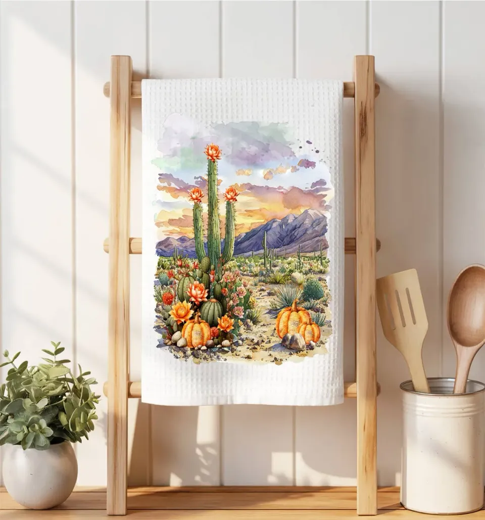 Avery Lane Gifts Fall Pumpkin Cactus mikrofiberklud vaffel 41x36