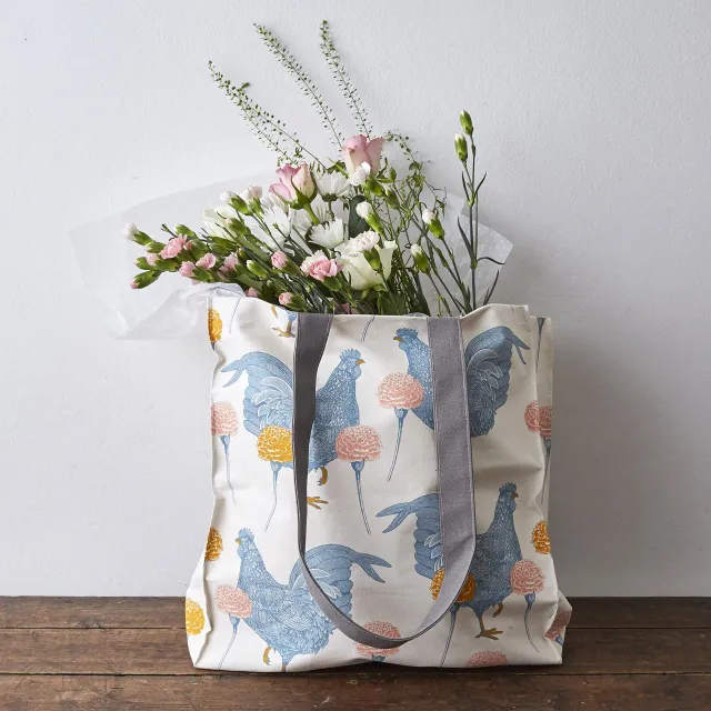 Thornback & Peel Chicken & Carnation mulepose canvas