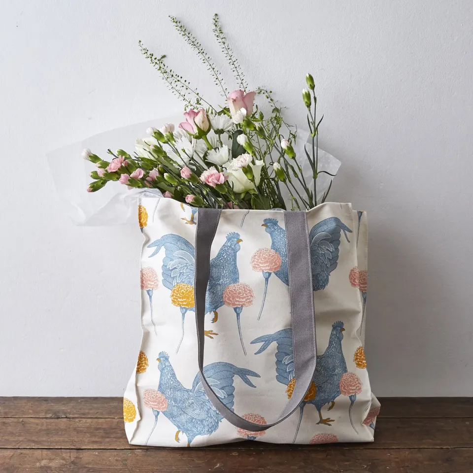 Thornback & Peel Chicken & Carnation mulepose canvas