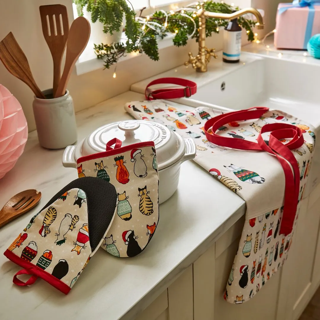 Ulster Weavers Christmas Cats grydelapper rød 2-pak bomuld
