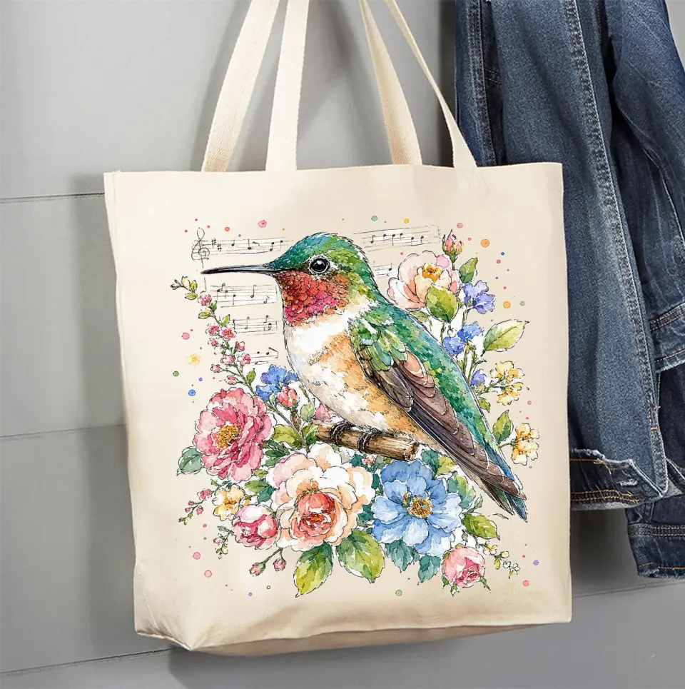 Avery Lane Gifts Spring Flowers mulepose kolibri bomuld
