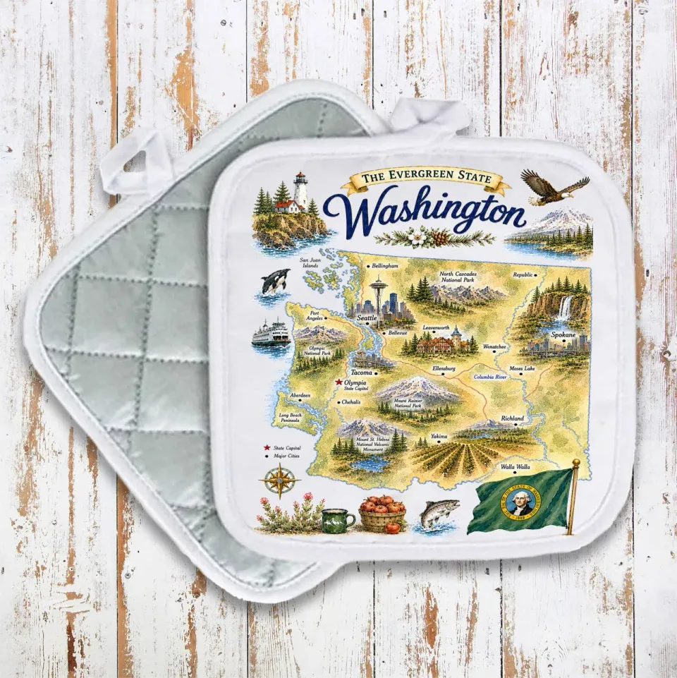 Avery Lane Gifts State Map Washington grydelap bomuld 20 cm