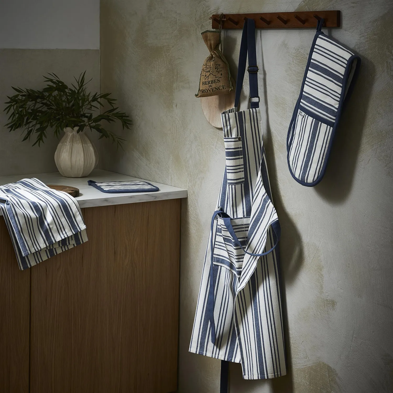 Ulster Weavers Denim Stripe grydelap blå bomuld 21x21
