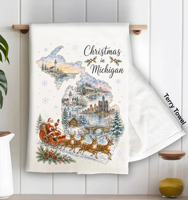 Avery Lane Gifts Christmas Michigan viskestykke terry