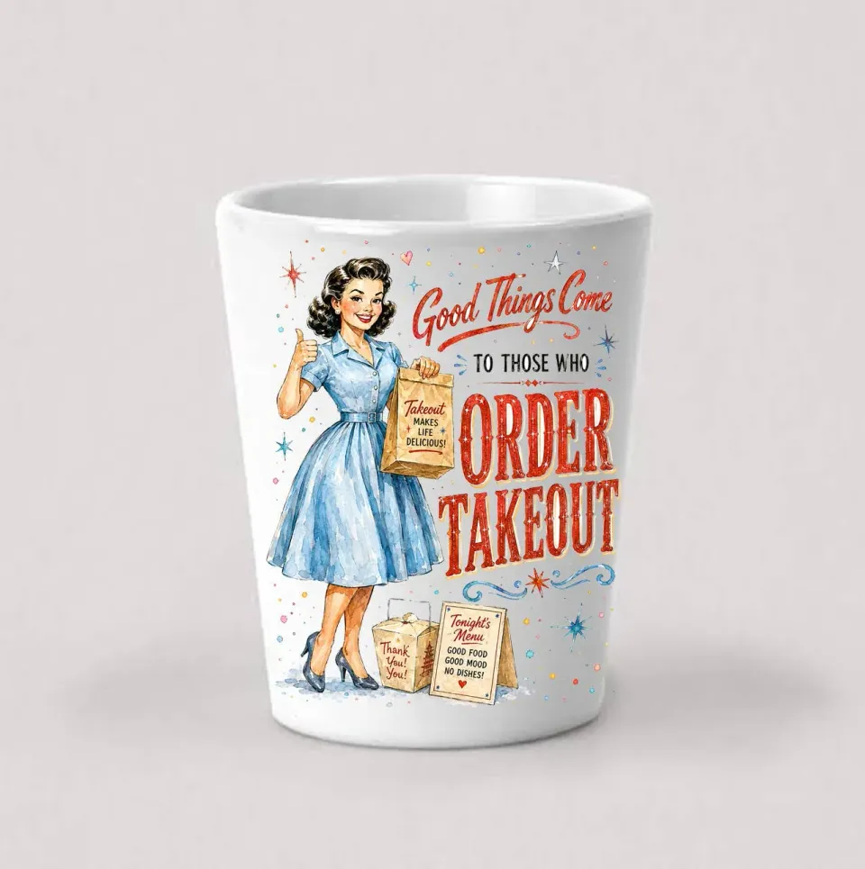 Avery Lane Gifts Takeout shotglas keramik 44 ml sjov tekst