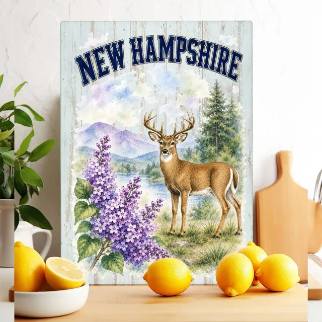 Avery Lane Gifts New Hampshire skærebræt glas 28x38 cm fuglemotiv