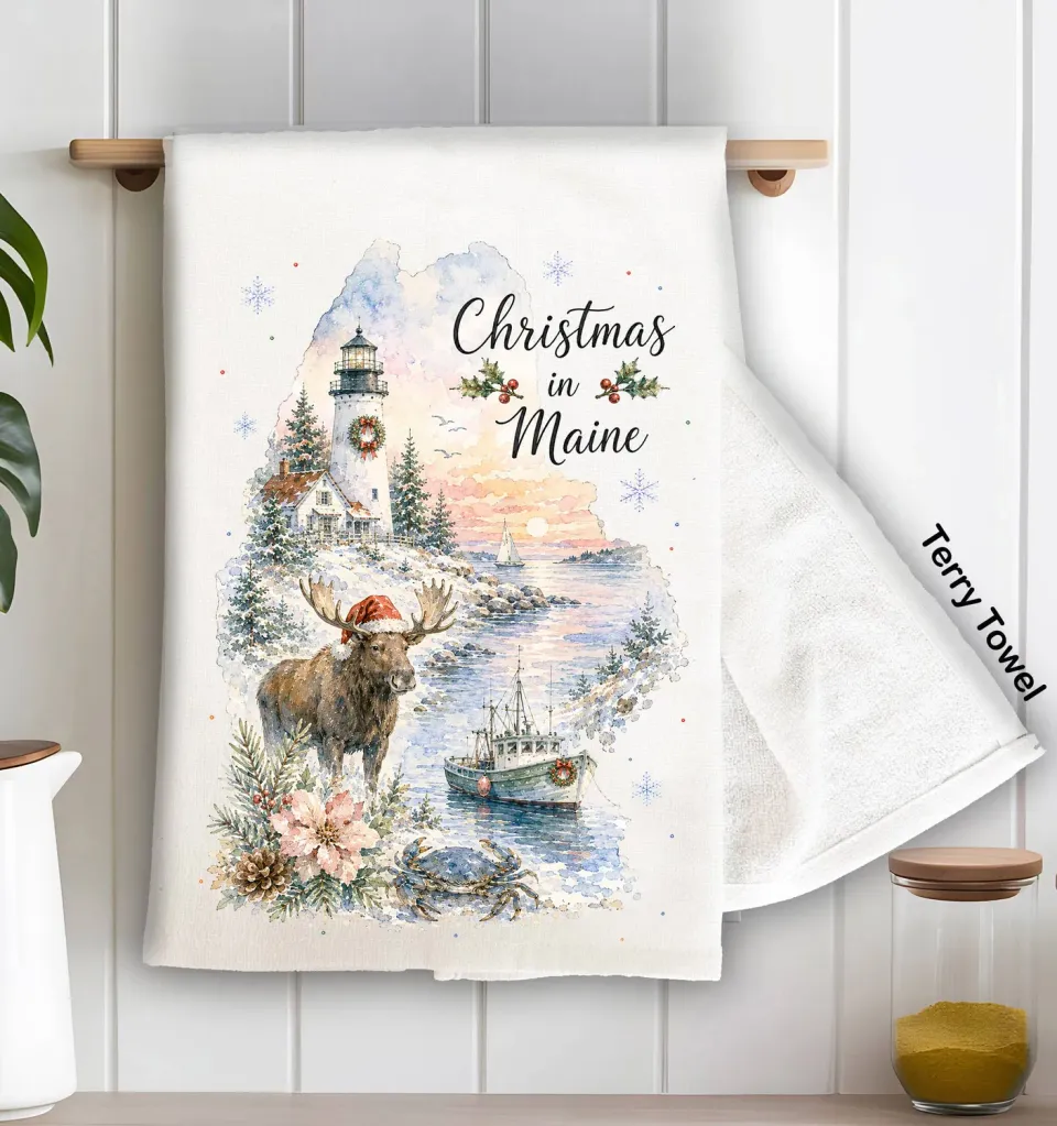 Avery Lane Gifts Christmas in Maine viskestykke terry