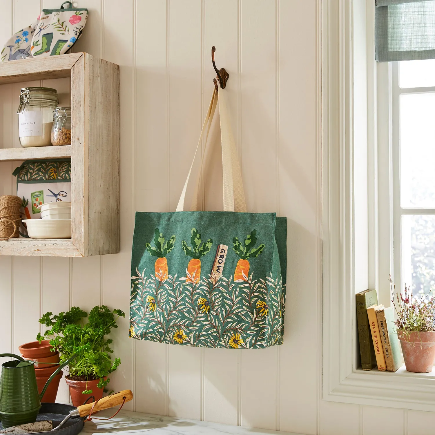 Ulster Weavers Time to Grow skuldertaske grøn canvas