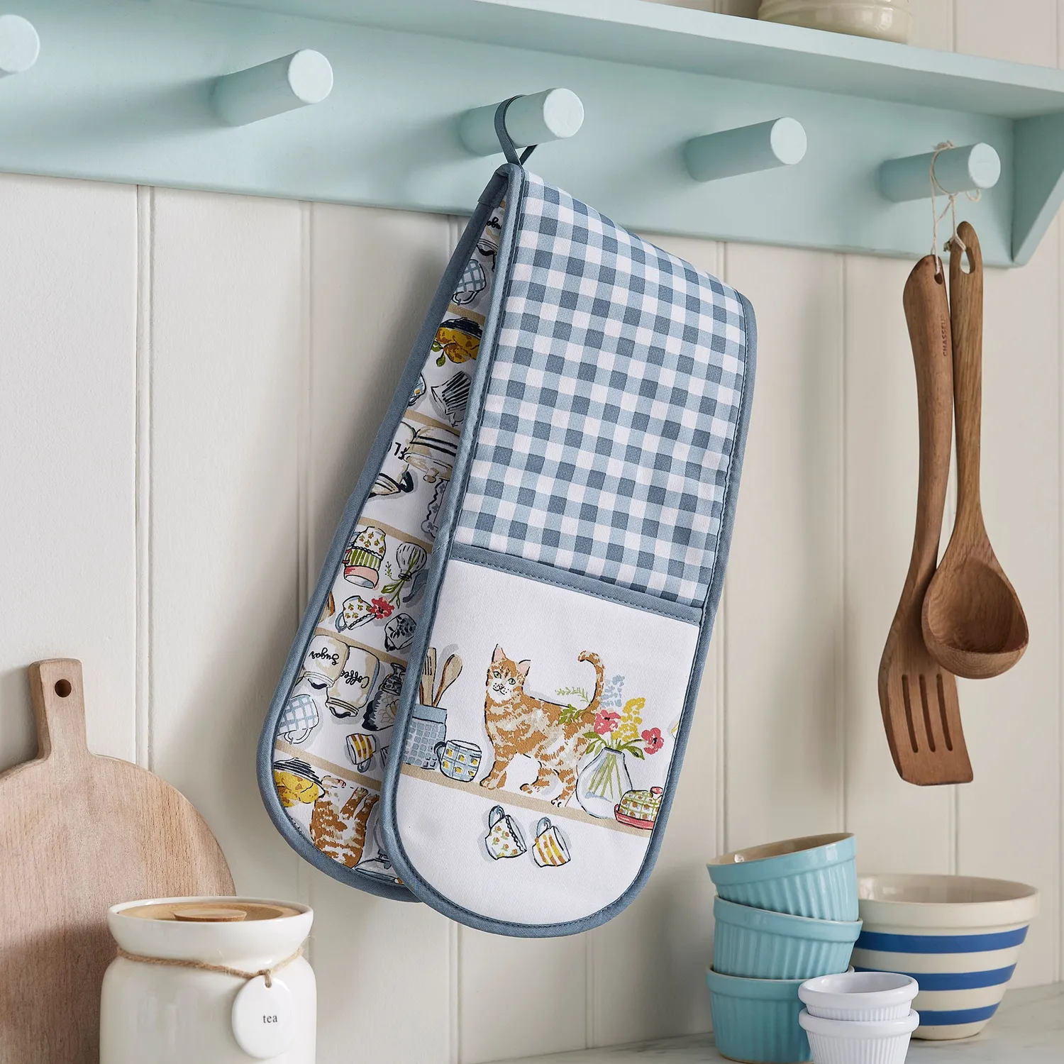 Ulster Weavers Pantry Cats dobbelt ovnhandske multicolour bomuld