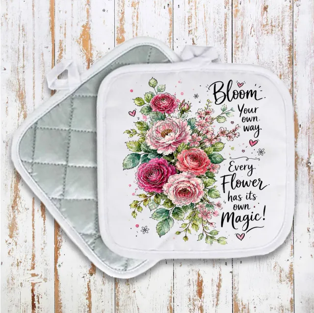 Avery Lane Bloom Your Own Way Watercolor Roses grydelap bomuld
