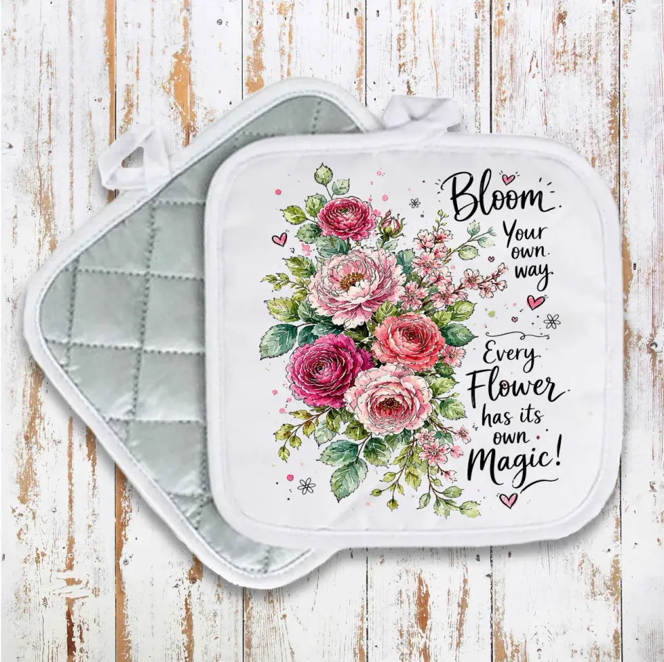 Avery Lane Bloom Your Own Way Watercolor Roses grydelap bomuld