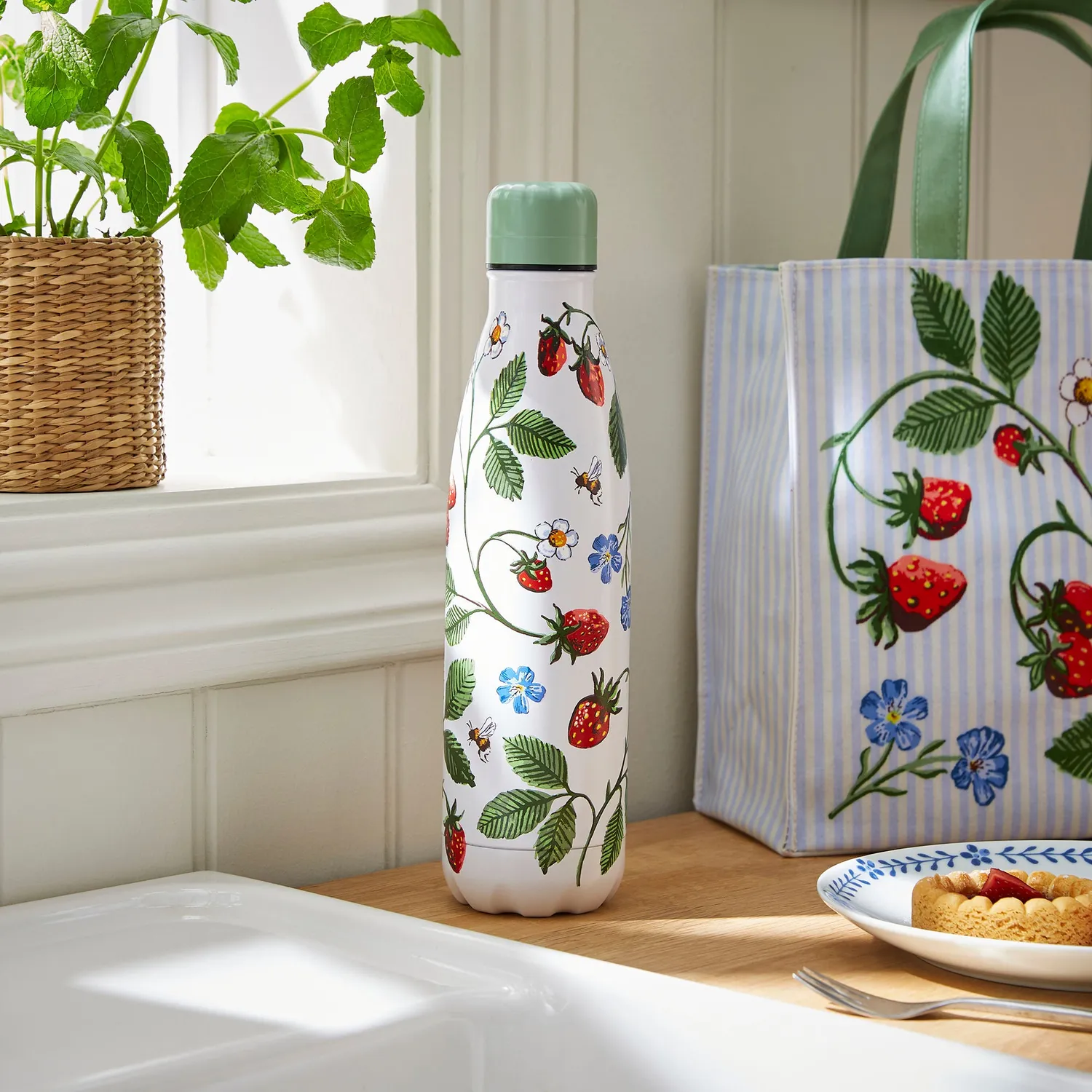 Ulster Weavers Strawberry Patch shopper lille grøn PVC