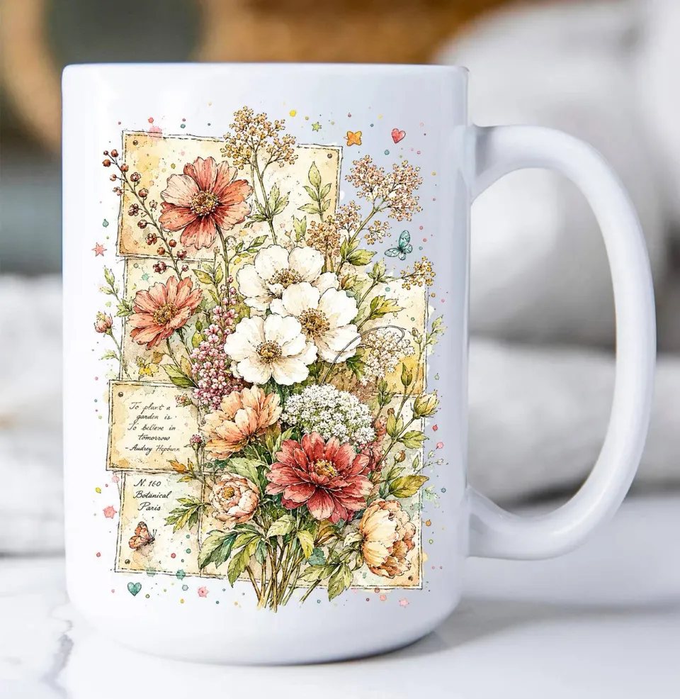Avery Lane Gifts Vintage Spring Wild Flowers krus 443 ml