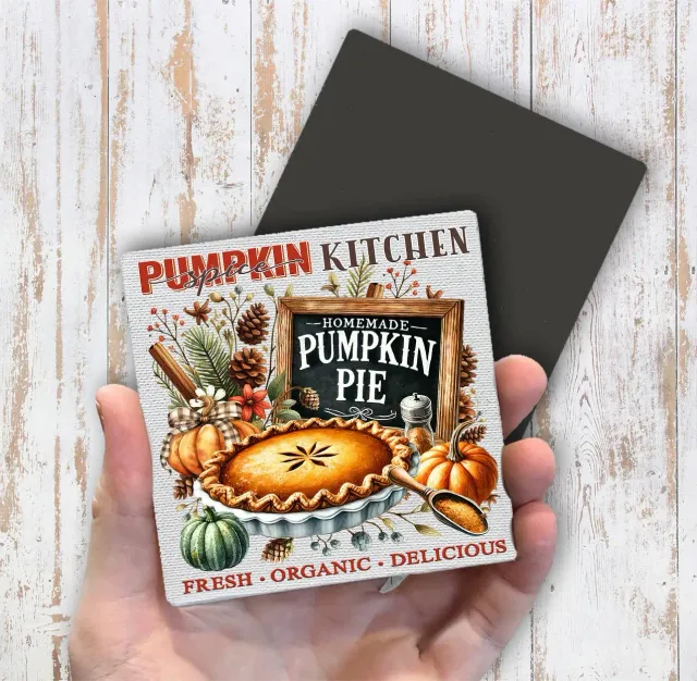 Avery Lane Gifts Pumpkin Pie køleskabsmagnet 10x10 cm efterår