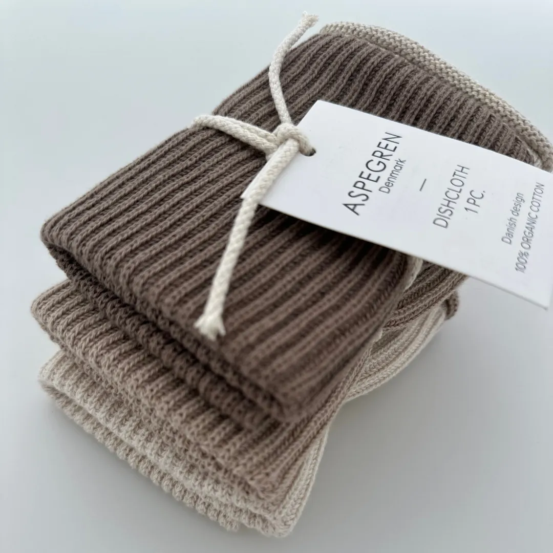 AspEgren Ripple karklud 26x26 cm truffle bomuld