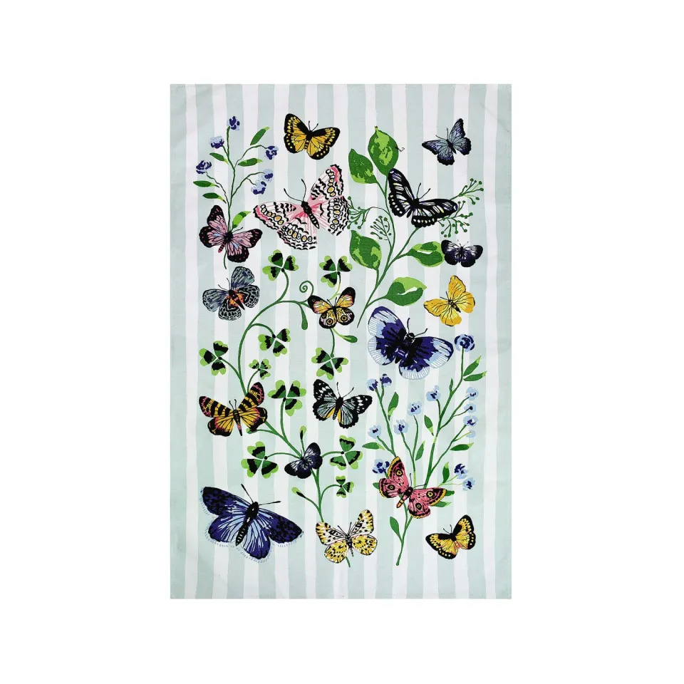 Ulster Weavers Butterfly Grove viskestykke blå bomuld 74x48