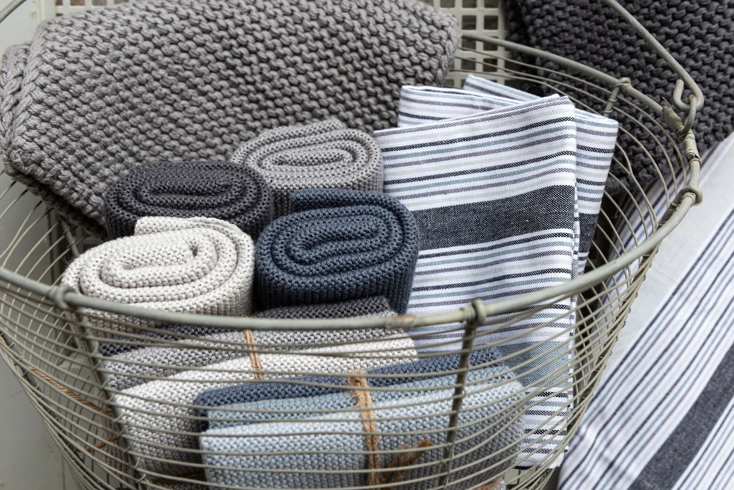 Solwang viskestykke multi grå/sort økologisk