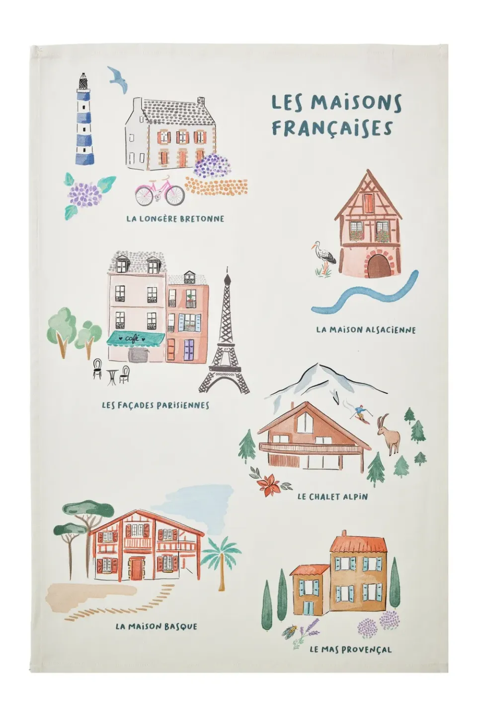 Coucke French Houses viskestykke 50x75 hvid bomuld