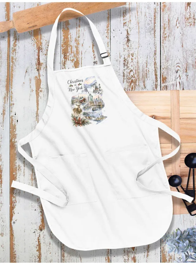 Avery Lane Gifts Christmas in New York State Map forklæde bomuld