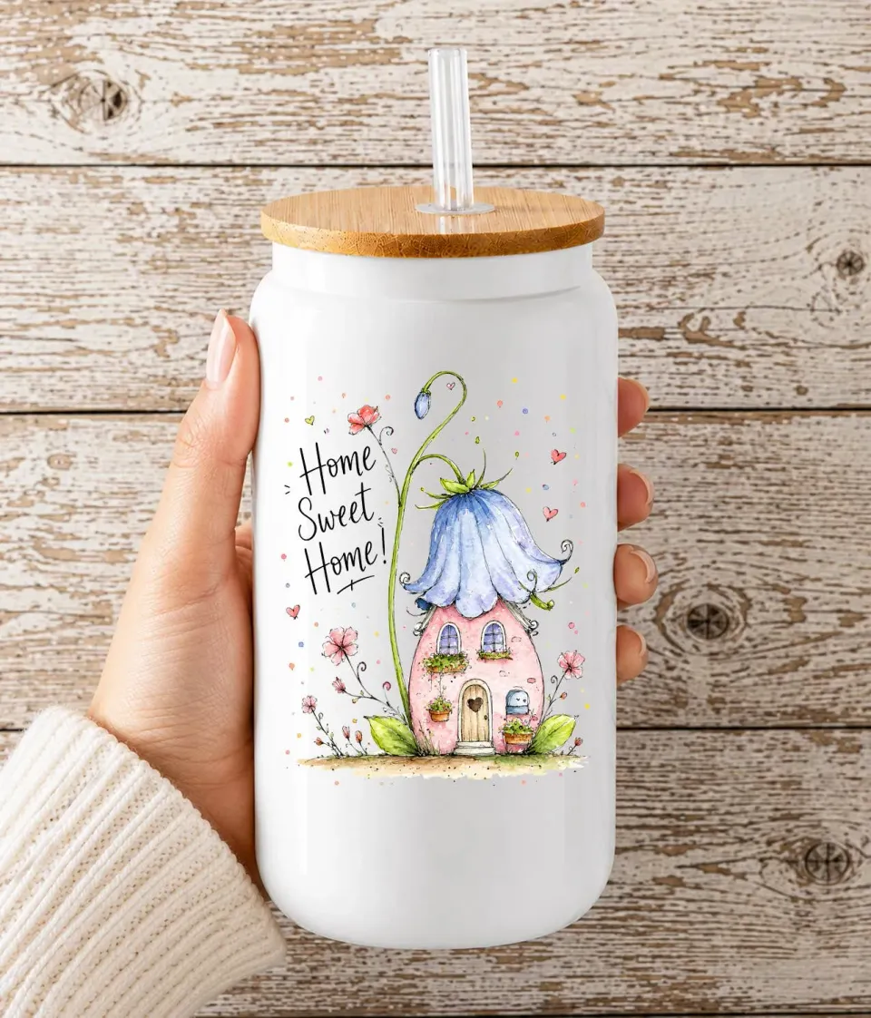 Avery Lane Gifts Home Sweet Home drikkeglas 473 ml blomst