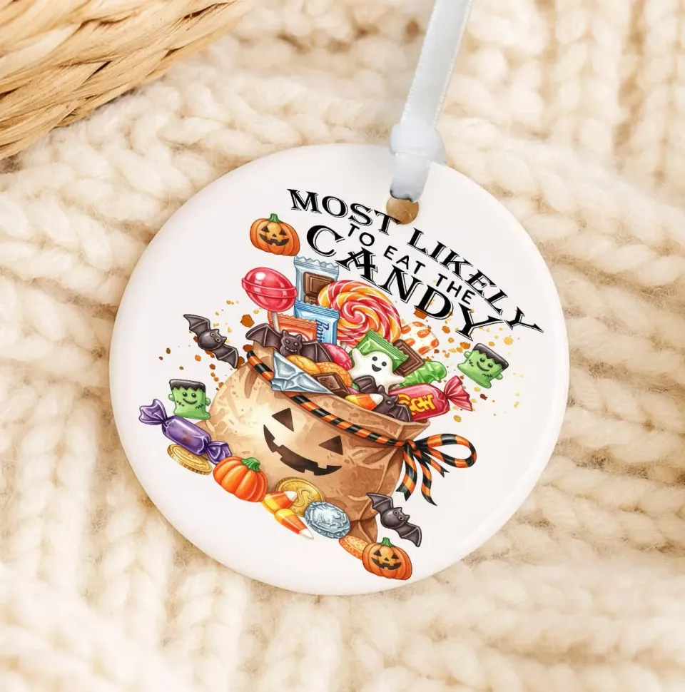 Avery Lane Gifts Halloween Eat The Candy ornament porcelæn