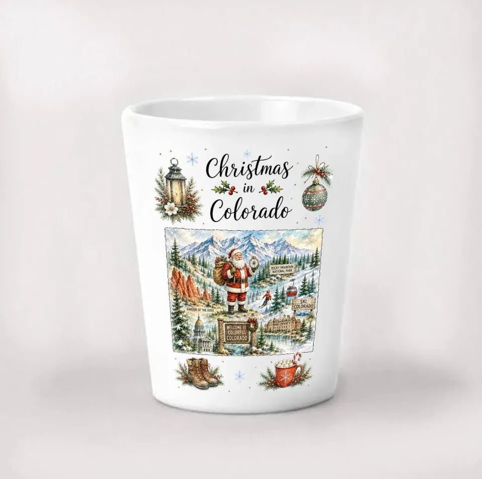 Avery Lane Gifts Christmas Colorado shotglas keramik 44 ml