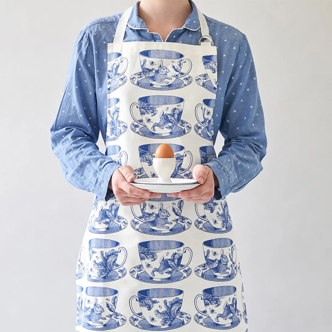 Thornback & Peel Teacup forklæde blå 60x80 cm bomuld