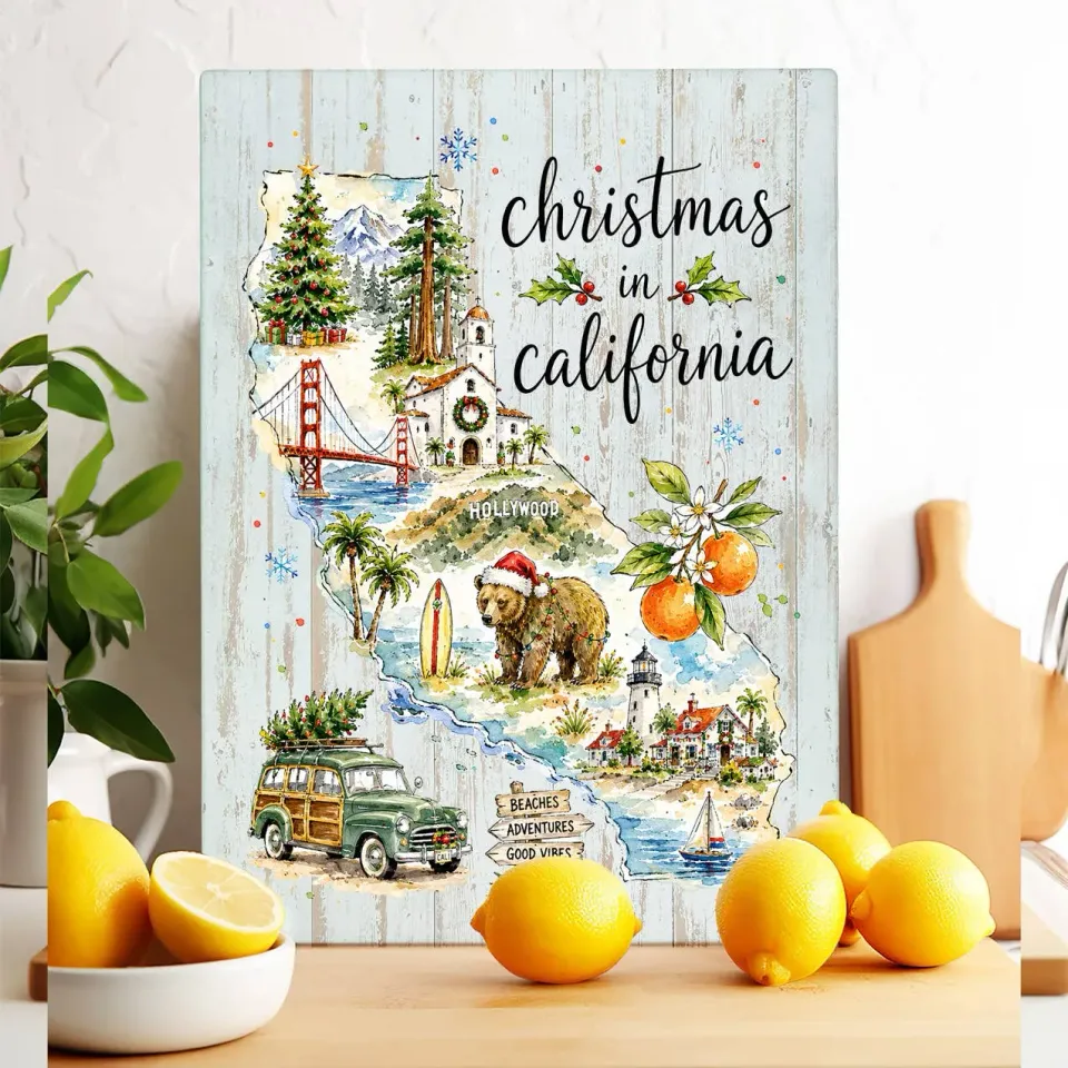 Avery Lane Gifts Christmas California skærebræt glas 28x38 cm