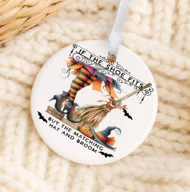 Avery Lane Gifts Halloween Witch Shoe pynt 7,6 cm porcelæn